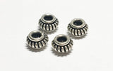 4 Sterling Silver Spacer Saucer Beads Bali Silver Fancy Saucer 6mm