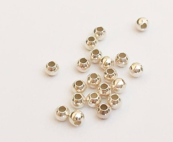 20 Sterling Silver 2mm Round Beads Seamless