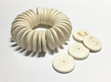 20mm Coconut Wood Discs, Coco Rondelle Cream Off White, Coconut Shell, Natural Wood Beads-30pc