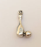 Small Sterling Silver Bowling Pin Charm Pendant-1 piece