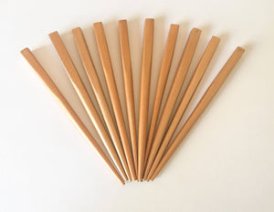 Gold Hair Sticks Shawl Pins, Wood Hair Sticks, Hair Blanks 4 1/2" Small Square-10pc