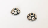 Bali Sterling Silver Bead Caps 9mm with Dots-2pc.