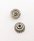 2 Bali Sterling Silver Bead Caps, 9x4mm
