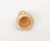 Vermeil Bead Cone Silver/gold Rope Design 10x15mm-1pc