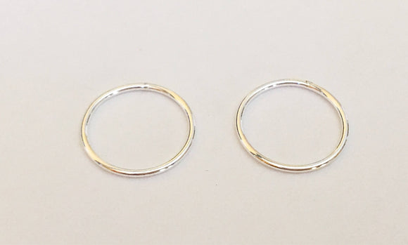 14mm Sterling Silver Jump Rings Closed-2pc