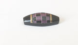Oval Cabochon, Inlaid Shell and Brass Cabochon 12x28mm