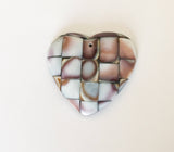 Inlaid shell pendant, heart shell pendant, purple top cowrie shell pendant 40mm