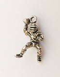 Solid Sterling Silver 3-D Football Charm, Ball Player Charm