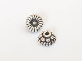 2 Bali Sterling Silver Bead Cap with Granulation 6x4mm