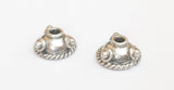 Bali Sterling Silver Bead Caps Shiny 9mm-2pc