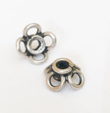 2 Sterling Silver Bead Caps, Bali Sterling Silver, 10mm