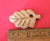 Bone leaf pendant, Carved bone pendant, Tea Dyed/Antique Bone Leaf-1pc