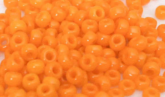 Japanese Seed Beads 11/0 Opaque Yellow-Orange Destash 30 grams
