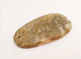 Large Fossilized Stone Coral Oval Pendant 73x39mm