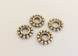 Granulated Bali Sterling Silver Rondelle Spacer Beads 8mm-4pc