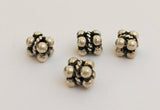 Decorative Bali Sterling Silver Tube Cube Beads with Granulation-4pc