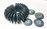 Coconut Wood Discs, Coco Rondelle 20mm Navy, Coconut Shell, Natural Wood Beads-30pc