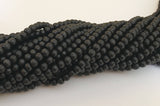 Black Ebony wood beads, natural wood beads, 4mm round 16" strand