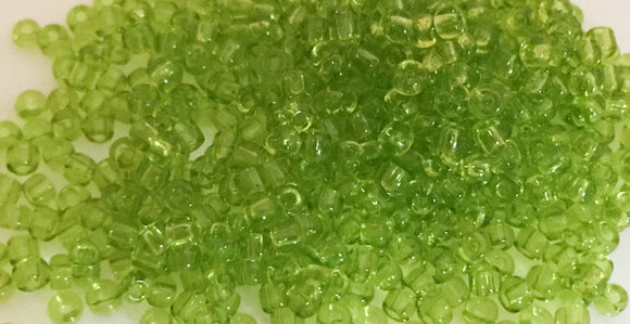 30 Grams Japanese Seed Beads Destash Size 11/0- Transparent Lime Green