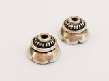2 Bali Sterling Silver Bead Caps, 6x9mm