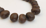 Robles Wood Beads, natural wood beads, side-drilled oval 16" strand