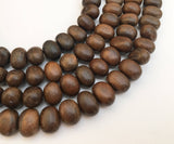 Robles Wood Beads, natural wood beads, side-drilled oval 16" strand