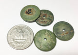 20mm Coconut Wood Discs, Coco Rondelle Khaki Green, Coconut Shell, Natural Wood Beads-30pc