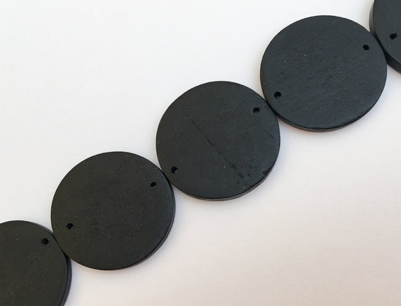 Black Wood Discs, Wood Disc Art, Wood Disc Bead, Wood Disc 30mm, Bead Connector, Wire Wrapping, Beading Accessories, Bead Connector, Wooden