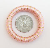 Focal Bead Wrapped Donut Ring Beads Statement Jewelry Shawl Ring 48mm Light Pink/Gold-2pc