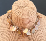 Shell charm bracelet anklet brownlip adjustable