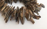 Large Coconut Wood Chips, Coco Chip Natural, Coconut Shell, Natural Wood Beads Brown 7" strand