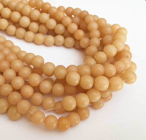 Buri Nut Beads Round Pale Yellow 10mm 16