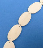 Whitewood disc oval connectors, natural wood connectors, white disc oval-10 pc