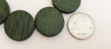 Palmwood Flat Round Coin Green-16" strand