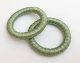 Wrapped Donut Ring Beads Statement Jewelry Focal Bead 48mm Light Green-2pc