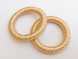 Focal Bead Wrapped Donut Ring Beads Statement Jewelry 48mm Yellow/Gold-2pc