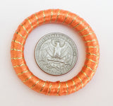 Focal Bead Wrapped Donut Ring Beads Statement Jewelry Shawl Ring 48mm Orange/Gold-2pc
