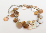 Shell charm bracelet anklet brownlip adjustable