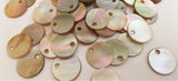Pretty Shell Charms, Shell Disc Brownlip -10pc