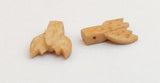 Carved bone bead, focal bead, antiqued bone pendant, carved pendant whale tail