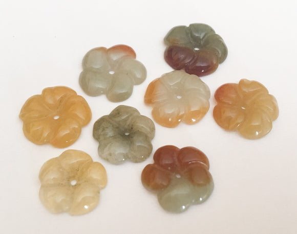 High Quality Jade Flowers Handcarved-8pc