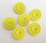 Pretty yellow vintage glass button lot-6pc