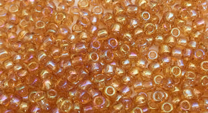 Destash Japanese Seed Beads 11/0- Transparent Topaz Rainbow