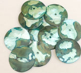 12 round shell buttons for crafts and accessories blue 1 1/4"