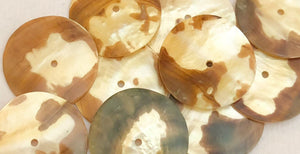 Large Shell Round Buttons Shell Disc Natural 1  1/4 inch-10pc