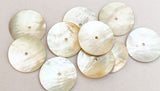 Large Shell Round Buttons Shell Disc Natural 1  1/4 inch-10pc