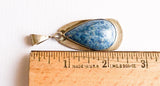 Vintage lapis pendant large 925 sterling silver