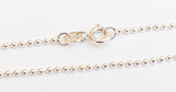 Sterling Silver Ball Chain Necklace, 1.5mm Chain Necklace 16"