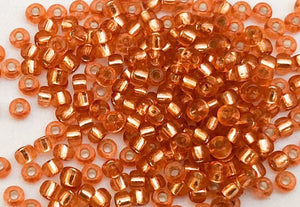 30 Grams Japanese Seed Beads Destash Size 11/0- Silver Lined Coral