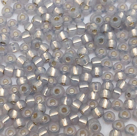 Japanese Seed Beads 11/0 Silver Lined Dove Gray Destash 30 grams